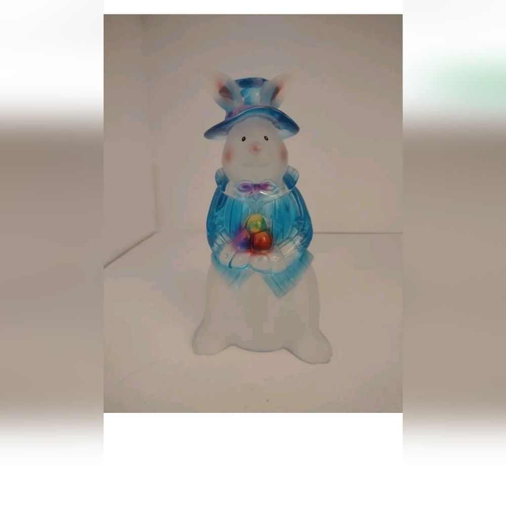 Vintage Frosted Blue Easter Bunny
